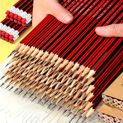 100pcs Premium HB Pencils with Erasers - Graphite Construction, Smooth 0.2mm Lead Core for Writing, Sketching & Drawing - Ideal for Students & Artists, School Supplies, Precision Tool, Highquality Material, Fine Liner Pencil, Creative Professionals