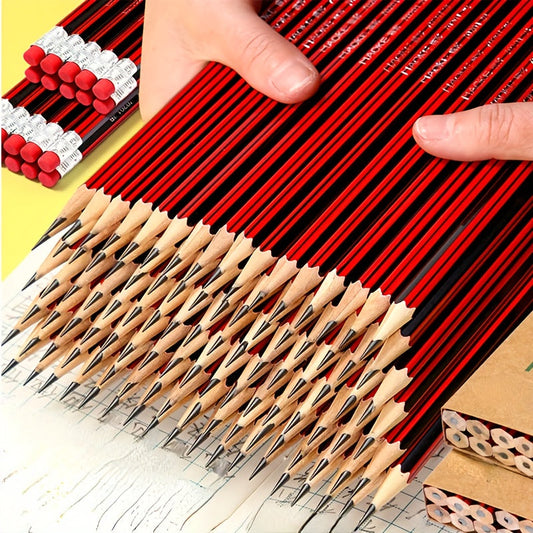 100pcs Premium HB Pencils with Erasers - Graphite Construction, Smooth 0.2mm Lead Core for Writing, Sketching & Drawing - Ideal for Students & Artists, School Supplies, Precision Tool, Highquality Material, Fine Liner Pencil, Creative Professionals